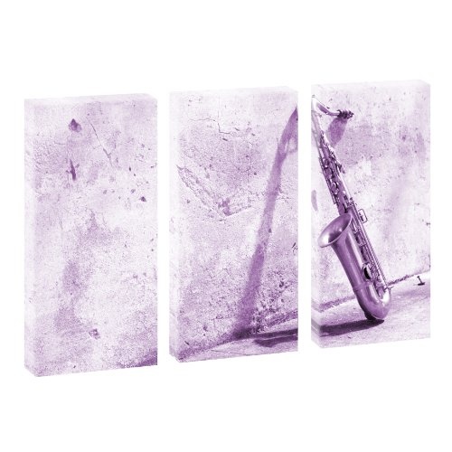 Saxophon 5 - Trendiger Kunstdruck auf Leinwand -...