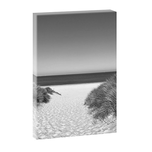 Dünenübergang 8 | Panoramabild im XXL Format | Poster | Wandbild | Fotografie | Trendiger Kunstdruck auf Leinwand (120 cm x 80 cm | Hochformat, Schwarz-Weiß)
