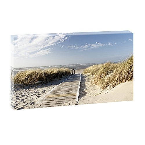 Nordseestrand auf Langeoog | Trendiger Kunstdruck auf Leinwand | XXL Format | 135 cm x 80 cm