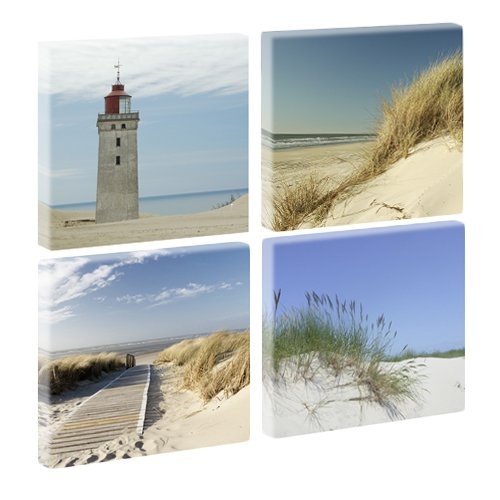 Nordsee 3 - Trendige Kunstdruckserie auf Leinwand - 4 x...