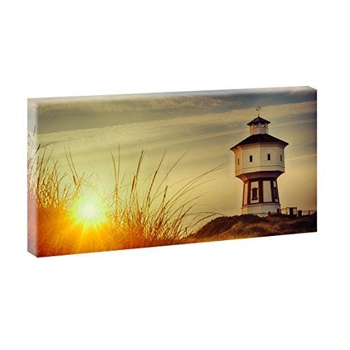 Langeoog - Wasserturm | Panoramabild im XXL Format | Kunstdruck auf Leinwand | Wandbild | Poster | Fotografie | Verschiedene Formate und Farben (40 cm x 80 cm, Farbig)
