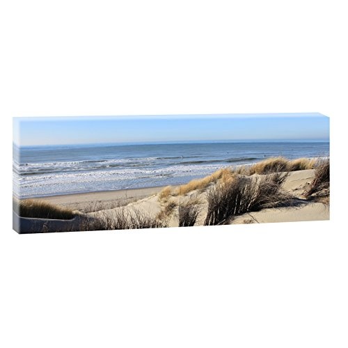 Nordseedünen | Panoramabild im XXL Format | Trendiger Kunstdruck auf Leinwand | Verschiedene Größen (150cmx50cm)