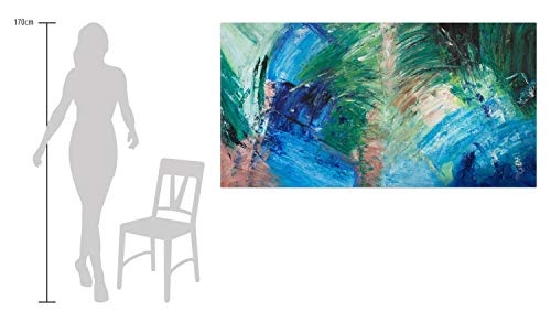 KunstLoft® XXL Gemälde Pfauenauge 200x100cm | original handgemalte Bilder | Abstrakt Blau Grün | Leinwand-Bild Acrylgemälde einteilig groß | Modernes Kunst Acrylbild