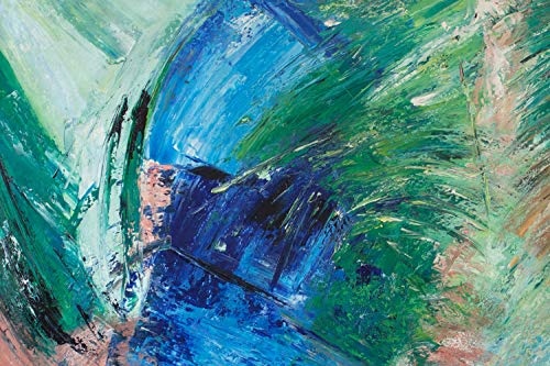 KunstLoft® XXL Gemälde Pfauenauge 200x100cm | original handgemalte Bilder | Abstrakt Blau Grün | Leinwand-Bild Acrylgemälde einteilig groß | Modernes Kunst Acrylbild