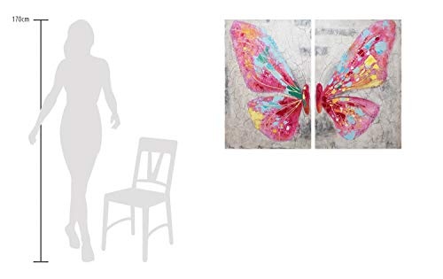 KunstLoft® Acryl Gemälde Zarte Schönheit 120x90cm | original handgemalte Leinwand Bilder XXL | Modern Schmetterling Grau Pink | Wandbild Acrylbild Moderne Kunst einteilig mit Rahmen