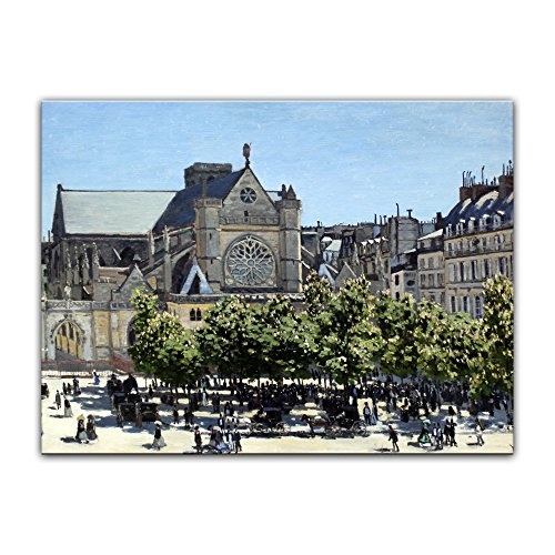 Keilrahmenbild Claude Monet Saint Germain lAuxerrois in Paris - 120x90cm quer - Alte Meister Berühmte Gemälde Leinwandbild Kunstdruck Bild auf Leinwand