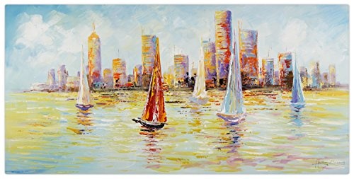 KunstLoft® Gemälde Skyline Sailing in 120x60cm |...