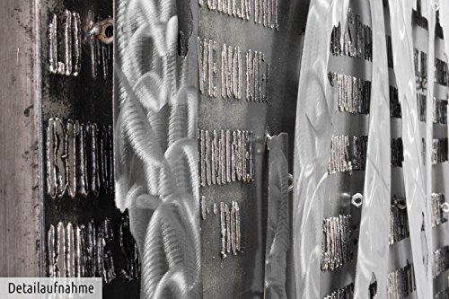 KunstLoft Extravagantes Metallbild 3D More Than Letters 150x50x6cm | Design Wanddeko XXL Handgefertigt | Unikat Luxus Wandskulptur | Love Liebe Wort Grau | Wandbild Relief Modern