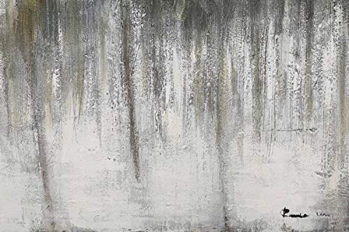 KunstLoft® Acryl Gemälde Rainy Day 120x80cm | original handgemalte Leinwand Bilder XXL | Abstrakt Grau Beige | Wandbild Acrylbild Moderne Kunst einteilig mit Rahmen