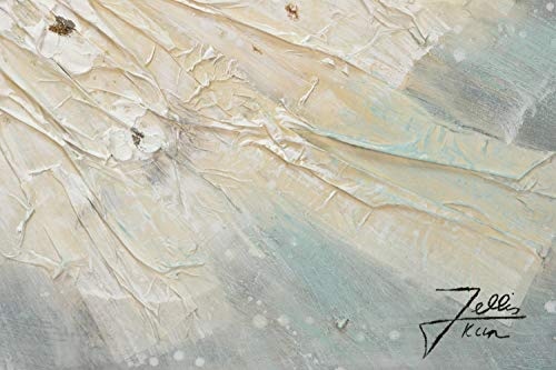KunstLoft® Acryl Gemälde Wolkentänzerin 100x75cm | original handgemalte Leinwand Bilder XXL | Frau Tänzerin Weiß Grau | Wandbild Acrylbild Moderne Kunst einteilig mit Rahmen