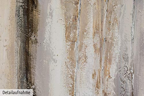 KunstLoft® Acryl-Gemälde Vanilla Sky 150x50cm | original handgemalte Leinwand Bilder XXL | Abstrakt Braun Striche | Wandbild Acrylbild moderne Kunst einteilig mit Rahmen