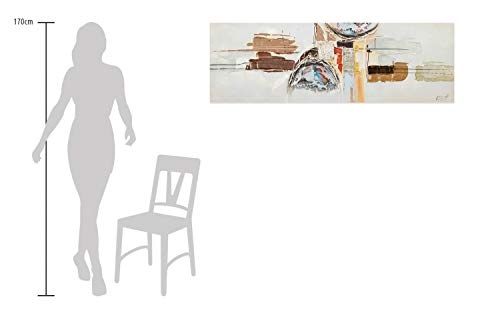KunstLoft® Acryl Gemälde Schwerelose Zeit 150x50cm | original handgemalte Leinwand Bilder XXL | Abstrakt Modern Grau Braun | Wandbild Acrylbild Moderne Kunst einteilig mit Rahmen