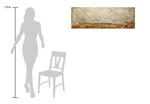 KunstLoft Acryl Gemälde Tage in Toulouse 120x40cm | Original handgemalte Leinwand Bilder XXL | Abstrakt Braun Beige | Wandbild Acrylbild Moderne Kunst Einteilig mit Rahmen