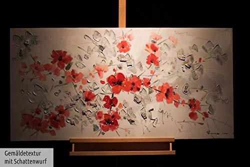 KunstLoft® Acryl Gemälde Prosperity 120x60cm | original handgemalte Leinwand Bilder XXL | Abstrakt Rot Punkte | Wandbild Acryl bild moderne Kunst einteilig mit Rahmen