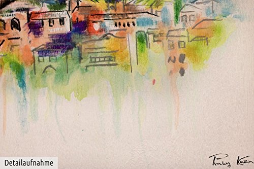 KunstLoft® Acryl Gemälde House of Prayer 120x60cm | original handgemalte Leinwand Bilder XXL | Stadt Himmel Abstrakt Wolke | Wandbild Acrylbild Moderne Kunst einteilig mit Rahmen