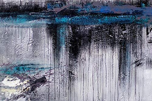 KunstLoft® XXL Gemälde Stadtnebel 180x120cm | original handgemalte Bilder | Modern Stadt Grau Blau | Leinwand-Bild Ölgemälde einteilig groß | Modernes Kunst Ölbild