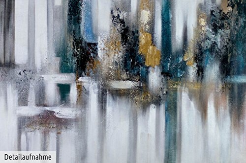 KunstLoft® XXL Gemälde In Between 180x120cm | original handgemalte Bilder | Stadt Abstrakt Skyline Grau | Leinwand-Bild Ölgemälde einteilig groß | Modernes Kunst Ölbild