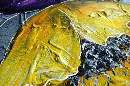 KunstLoft® Acryl Gemälde Couleur im Graphit 140x70cm | original handgemalte Leinwand Bilder XXL | Blumen Blüten Grau Bunt | Wandbild Acrylbild moderne Kunst einteilig mit Rahmen
