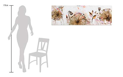 KunstLoft® Acryl Gemälde Once in a Lifetime 150x50cm | original handgemalte Leinwand Bilder XXL | Blumen Blüten Weiß abstrakt Deko | Wandbild Acrylbild Moderne Kunst einteilig mit Rahmen