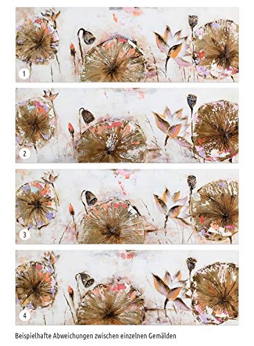 KunstLoft® Acryl Gemälde Once in a Lifetime 150x50cm | original handgemalte Leinwand Bilder XXL | Blumen Blüten Weiß abstrakt Deko | Wandbild Acrylbild Moderne Kunst einteilig mit Rahmen