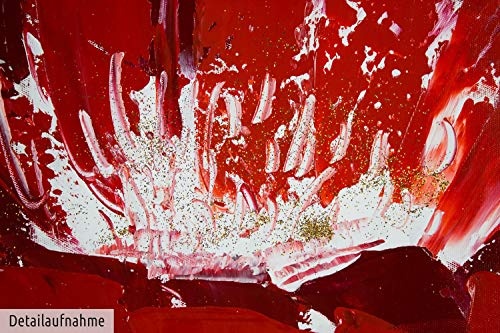 KunstLoft® Acryl Gemälde Der Duft der Blütenpracht 80x80cm | original handgemalte Leinwand Bilder XXL | Rote Mohnblume Mohnblüte Blumen | Wandbild Acrylbild Moderne Kunst einteilig mit Rahmen