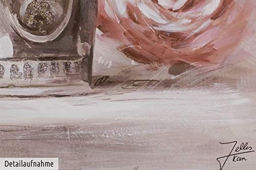 KunstLoft® Acryl Gemälde Joy of Beauty 60x60cm | original handgemalte Leinwand Bilder XXL | Blume Parfum Rosa Romantisch | Wandbild Acryl bild moderne Kunst einteilig mit Rahmen