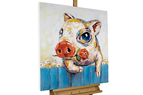 KunstLoft® Acryl Gemälde Schwein gehabt 80x80cm...