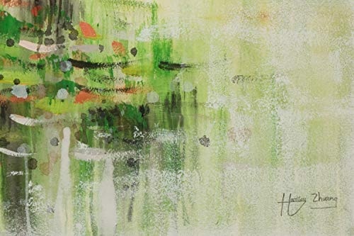 KunstLoft® Acryl Gemälde Duft nach Sommer 150x50cm | original handgemalte Leinwand Bilder XXL | Abstrakt Blumen Rot Grün | Wandbild Acrylbild Moderne Kunst einteilig mit Rahmen