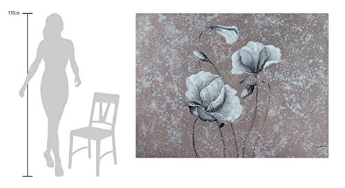 KunstLoft® XXL Gemälde Zarte Knospen 200x150cm | original handgemalte Bilder | Blüten Blumen Braun Grau | Leinwand-Bild Ölgemälde einteilig groß | Modernes Kunst Ölbild