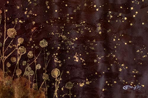 KunstLoft® XXL Gemälde Field of Golden Wishes 200x100cm | original handgemalte Bilder | Blume Abstrakt Schwarz | Leinwand-Bild Ölgemälde einteilig groß | Modernes Kunst Ölbild