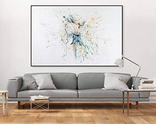 KunstLoft® XXL Gemälde Getragen vom Wind 180x120cm | original handgemalte Bilder | Abstrakt Blume Weiß Pastell | Leinwand-Bild Ölgemälde einteilig groß | Modernes Kunst Ölbild