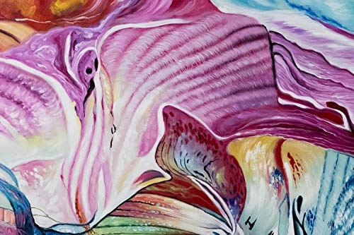 KunstLoft® XXL Gemälde Saison der Blumen 200x100cm | original handgemalte Bilder | Abstrakt Blume Bunt Lila XXL | Leinwand-Bild Ölgemälde einteilig groß | Modernes Kunst Ölbild