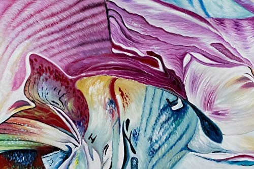 KunstLoft® XXL Gemälde Saison der Blumen 200x100cm | original handgemalte Bilder | Abstrakt Blume Bunt Lila XXL | Leinwand-Bild Ölgemälde einteilig groß | Modernes Kunst Ölbild
