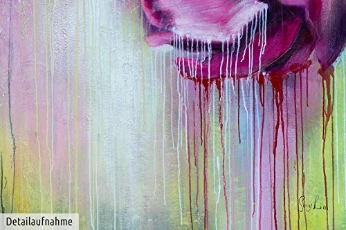 KunstLoft® XXL Gemälde Hyazinthe 180x120cm | original handgemalte Bilder | Abstrakt Blume Lila Blüte | Leinwand-Bild Ölgemälde einteilig groß | Modernes Kunst Ölbild