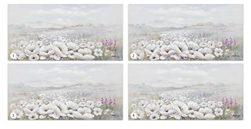 KunstLoft® Acryl Gemälde Field of Scent 120x60cm | original handgemalte Leinwand Bilder XXL | Blumen Blüten Grün Grau | Wandbild Acrylbild Moderne Kunst einteilig mit Rahmen
