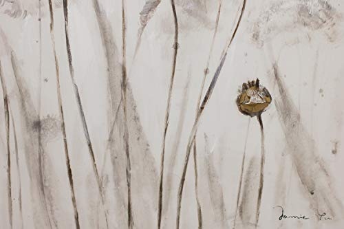 KunstLoft® Acryl Gemälde Delicate Meadow 75x100cm | original handgemalte Leinwand Bilder XXL | Blumen Wiese Grau Weiß | Wandbild Acrylbild Moderne Kunst einteilig mit Rahmen