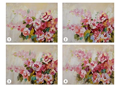 KunstLoft® Acryl Gemälde New Romance 100x75cm | original handgemalte Leinwand Bilder XXL | Abstrakt Blumen Pink Beige | Wandbild Acrylbild Moderne Kunst einteilig mit Rahmen