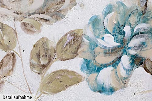 KunstLoft® Acryl Gemälde Fleur Bohème 150x50cm | original handgemalte Leinwand Bilder XXL | Abstrakt Braun Blau Muster | Wandbild Acryl bild moderne Kunst einteilig mit Rahmen