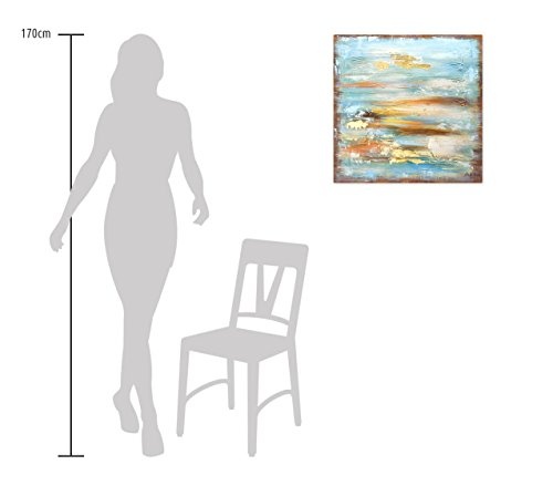 KunstLoft Acryl Gemälde First Day of May 60x60cm | Original handgemalte Leinwand Bilder XXL | Abstrakt Blau Braun Nebel | Wandbild Acrylbild Moderne Kunst Einteilig mit Rahmen
