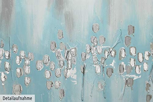 KunstLoft Acryl Gemälde Kühle Entspannung 100x75cm | Original handgemalte Leinwand Bilder XXL | Blau Schwarz Punkte | Wandbild Acrylbild Moderne Kunst Einteilig mit Rahmen