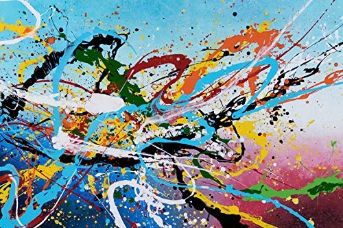 KunstLoft® XXL Gemälde Extroversion 200x100cm | original handgemalte Bilder | Abstrakt Bunt Blau Rot | Leinwand-Bild Ölgemälde einteilig groß | Modernes Kunst Ölbild