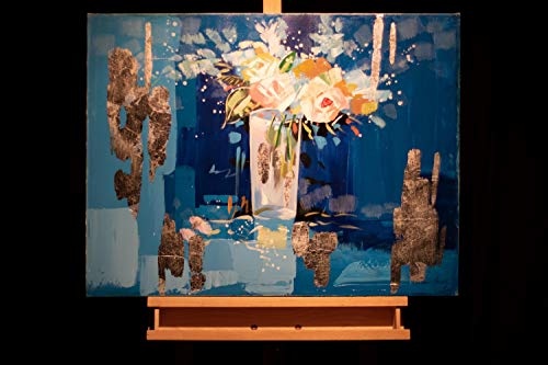 KunstLoft® Acryl Gemälde Blue Harmony 80x60cm | original handgemalte Leinwand Bilder XXL | Abstrakt Nuancen Blau Rosa | Wandbild Acrylbild Moderne Kunst einteilig mit Rahmen