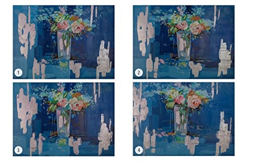 KunstLoft® Acryl Gemälde Blue Harmony 80x60cm | original handgemalte Leinwand Bilder XXL | Abstrakt Nuancen Blau Rosa | Wandbild Acrylbild Moderne Kunst einteilig mit Rahmen