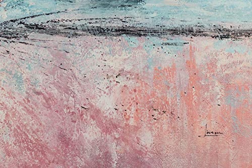 KunstLoft® XXL Gemälde Endlose Schönheit 180x120cm | original handgemalte Bilder | Abstrakt Farbspritzer Rosa Blau | Leinwand-Bild Ölgemälde einteilig groß | Modernes Kunst Ölbild