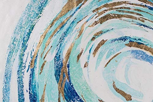 KunstLoft® XXL Gemälde Unendliche Wege 180x120cm | original handgemalte Bilder | Abstrakt Kreise Türkis Blau | Leinwand-Bild Ölgemälde einteilig groß | Modernes Kunst Ölbild