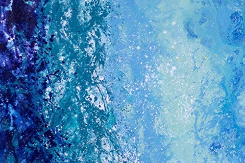 KunstLoft® XXL Gemälde Füße im Sand 200x100cm | original handgemalte Bilder | Strand Abstrakt Blau Gelb | Leinwand-Bild Ölgemälde einteilig groß | Modernes Kunst Ölbild
