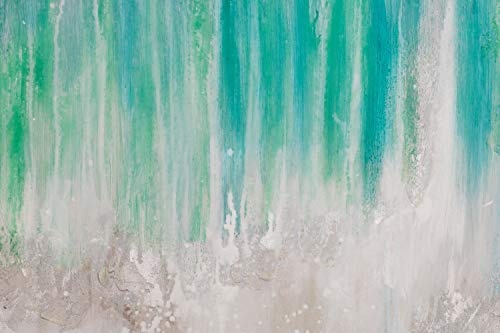 KunstLoft® Acryl Gemälde Eisiger Schauer 120x80cm | original handgemalte Leinwand Bilder XXL | Abstrakt Wellen Meer Grau Blau | Wandbild Acrylbild Moderne Kunst einteilig mit Rahmen