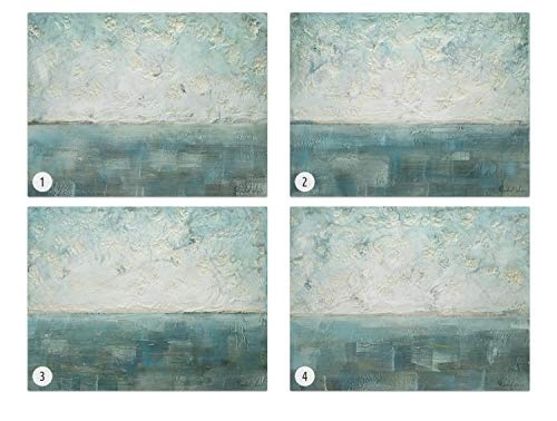 KunstLoft® Acryl Gemälde Der ewige Ozean 100x75cm | original handgemalte Leinwand Bilder XXL | Abstrakt Meer Weiß Blau | Wandbild Acrylbild Moderne Kunst einteilig mit Rahmen