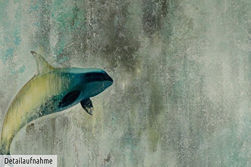 KunstLoft® XXL Gemälde Shadowy Phantom 200x100cm | original handgemalte Bilder | Modern Fisch Wal Blau Meer | Leinwand-Bild Ölgemälde einteilig groß | Modernes Kunst Ölbild