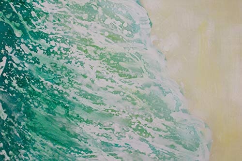 KunstLoft® Acryl Gemälde Sommer in Ibiza 100x75cm | original handgemalte Leinwand Bilder XXL | Modern Meer Strand Beige Türkis | Wandbild Acrylbild Moderne Kunst einteilig mit Rahmen